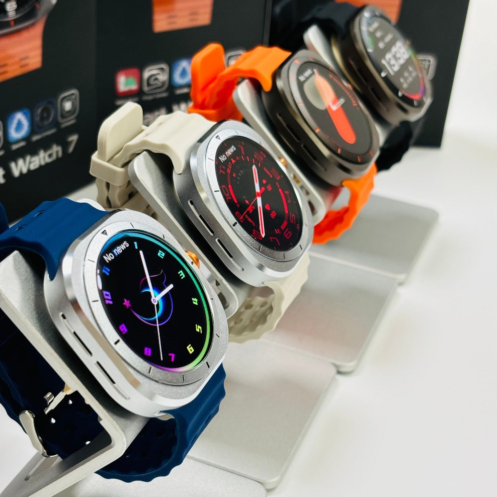 SIM Card Smartwatch Voice Assistant 100 Sport Modes – Big Screen Wireless Calling Fitness Tracker Wireless Charger 2 Straps Customizable Watch Faces Orange Black White Blue Gift
