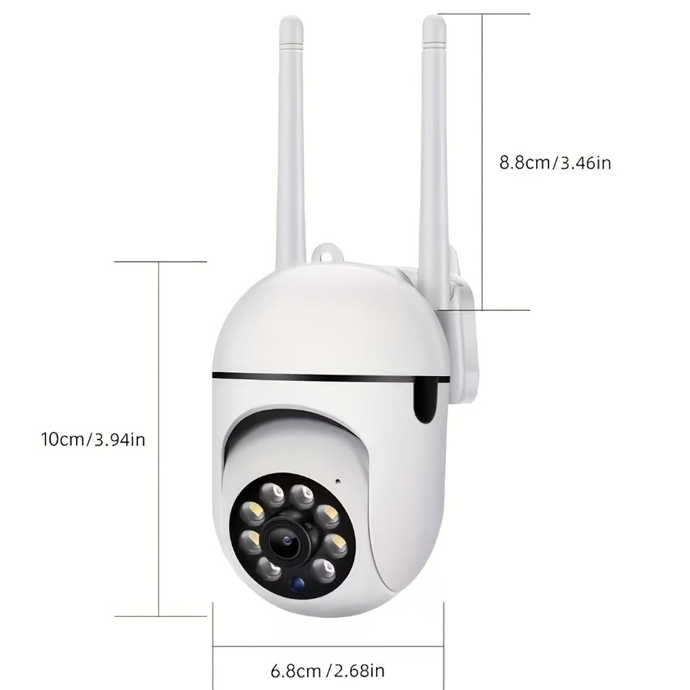 1080P WiFi Security Camera Indoor Outdoor, 360° Pan Tilt Zoom, Color Night Vision, Two-Way Audio, AI Motion Detection, Spotlight Alarm, Cloud & TF Card Storage, Remote Monitoring Home Security