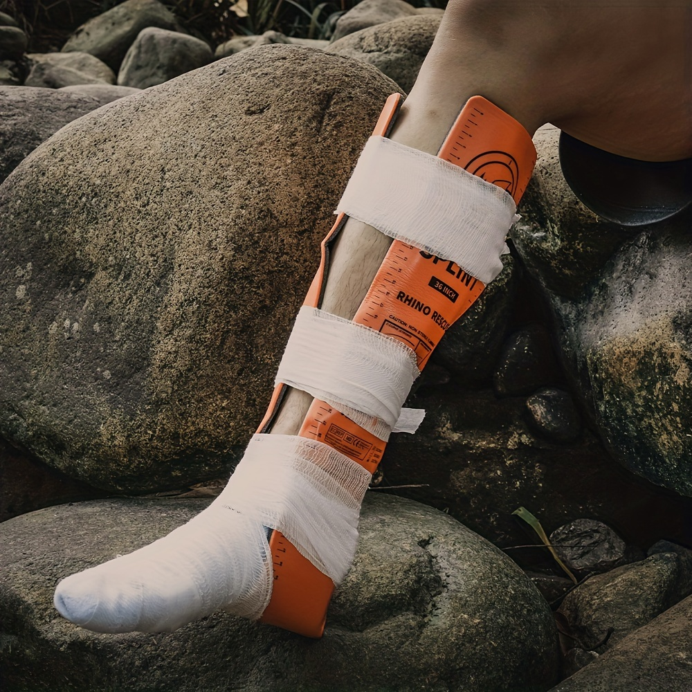 Emergency Splint Set 4pcs – Rollable First Aid Splints in 4 Sizes (36", 18", 9", 4"), Lightweight Compact Medical Splint for Outdoor Survival Camping Hiking Emergency Kit, Orange