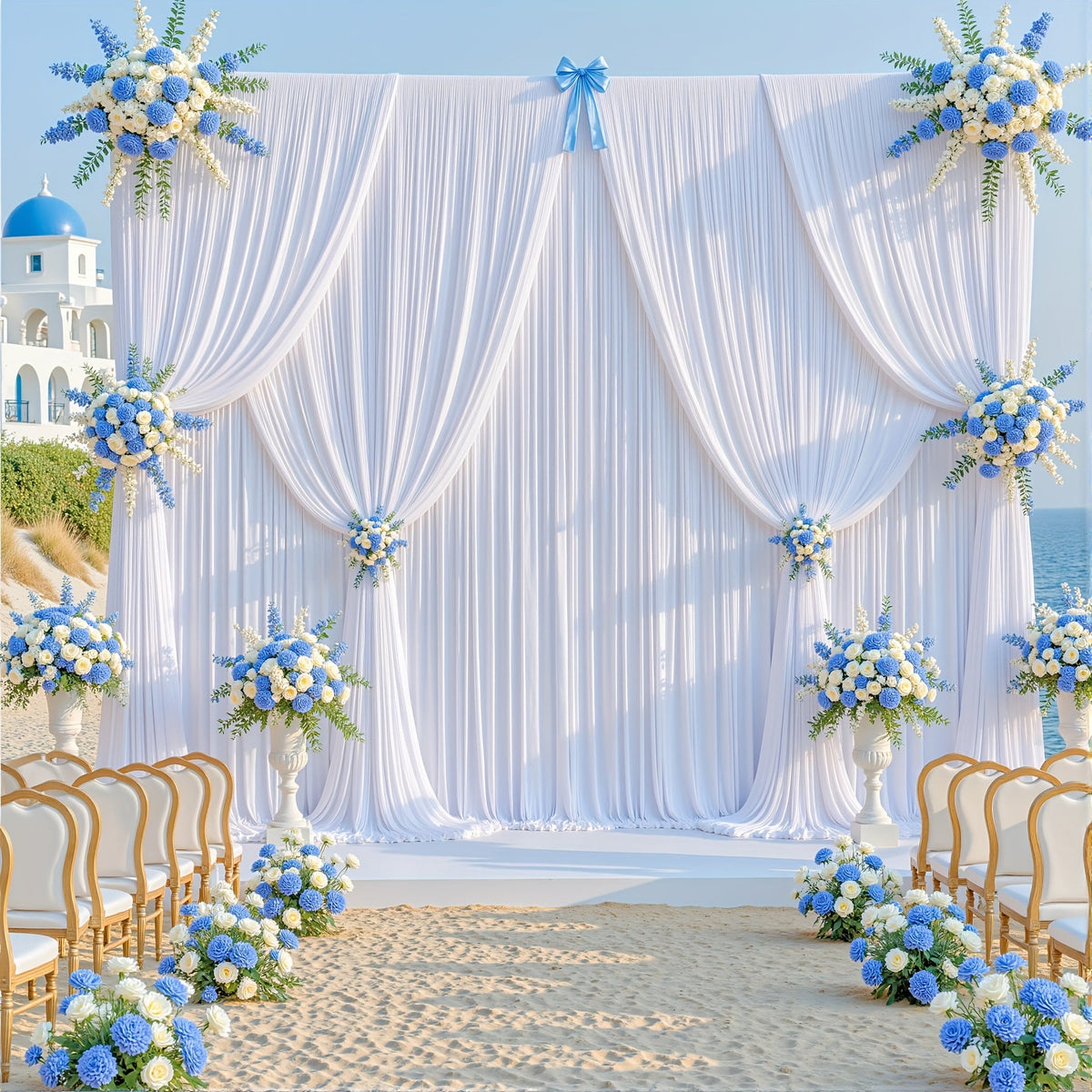 4-Pack 5x10ft Elegant Spandex Photography Backdrop | Wear-Resistant, Wrinkle-Free, Soft & Opaque Party Decoration Banners for Weddings, Birthdays, Stages, Exhibitions & Events