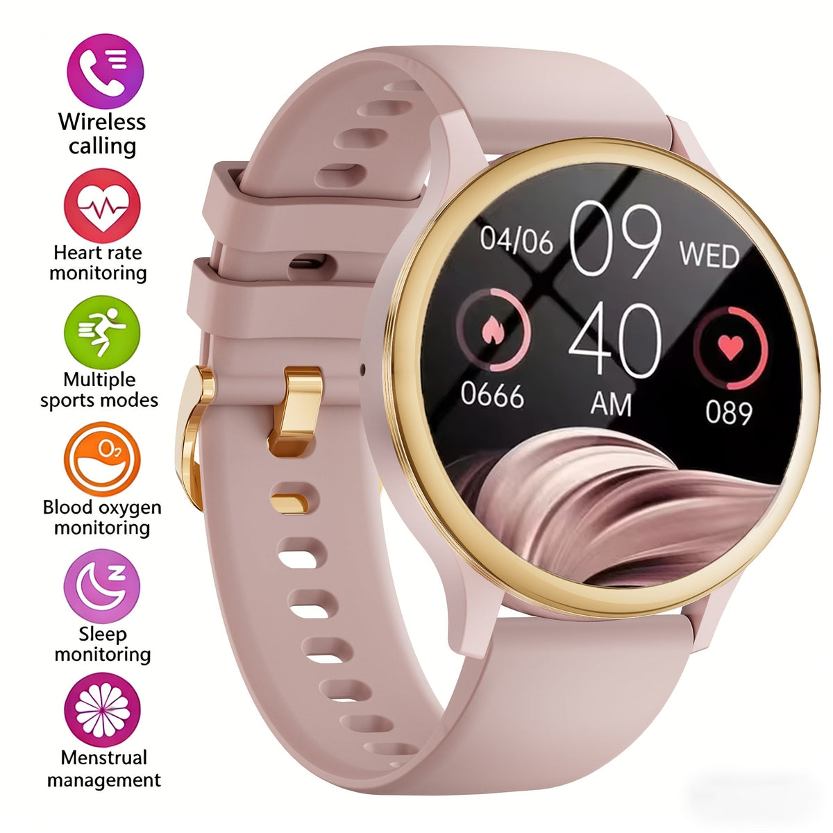 Flashlight Compass Outdoor Smartwatch for Men Waterproof 100+ Sport Modes Sleep Monitor Pedometer Calorie Tracker Rugged Hiking Camping Fitness Watch Compatible with iPhone – Black Pink Beige Orange