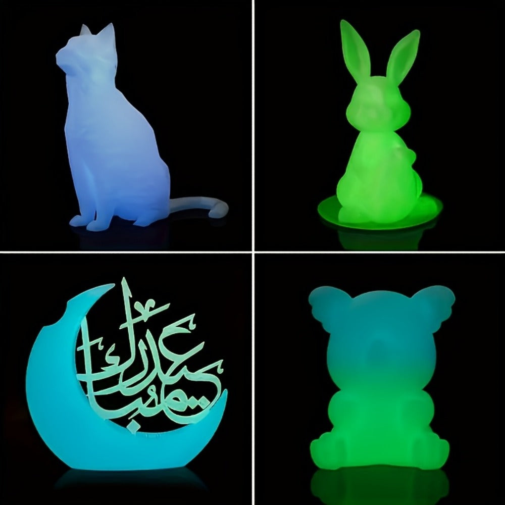Glow in the Dark PLA Filament 1.75mm 200g – Luminous Phosphorescent 3D Printer Filament ±0.02mm Neatly Wound | Glow Blue & Glow Green PLA for FDM 3D Printers Cosplay Halloween Creative Prints