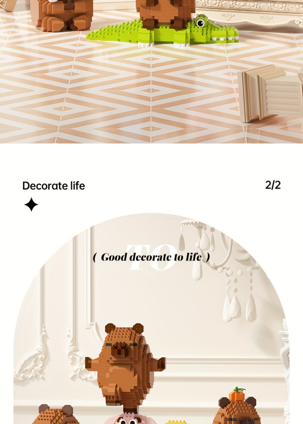 Capybara Micro Brick Scene Building Set with 4 Design Options