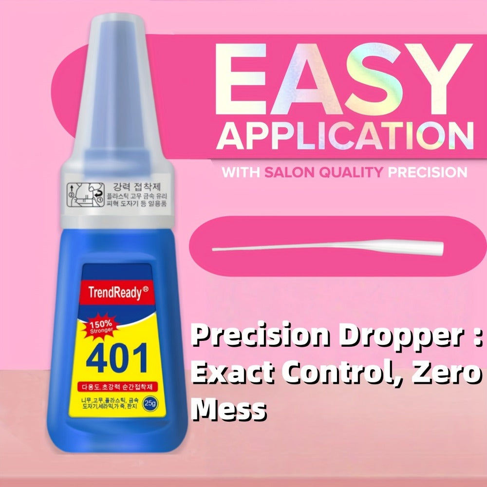 Professional Nail Glue 25g Extra Strong 30+ Days Hold for Press On Nails Acrylic Tips Fake Nail Extensions - Quick Dry Waterproof Smudge Proof Salon Quality Bond Multi-Pack Women DIY Manicure Kit