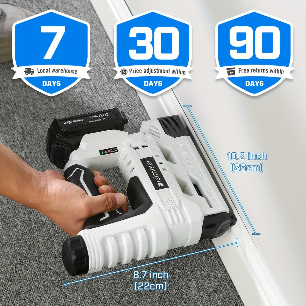 Cordless Stapler Brad Nailer 2-in-1 4V / 20V No Compressor – Lightweight with Battery, Charger & 1600pcs Nails & Staples, for Carpentry, Home Improvement, Upholstery & DIY – Multiple Colors & Upgrade Versions