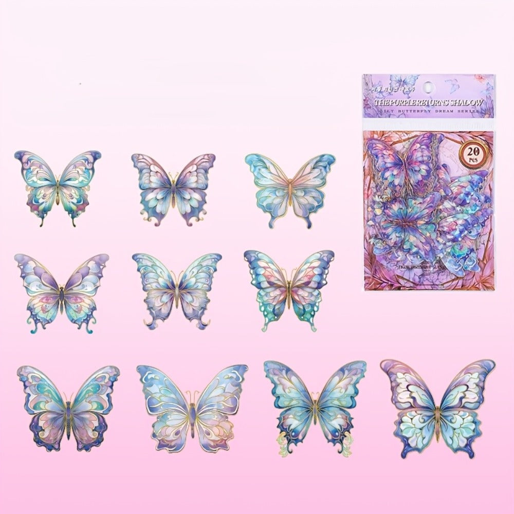 3D Butterfly Stickers 120pcs Holographic Glitter Resin Clear Aesthetic Decal Pack for Scrapbooking Journals Phone Cases Laptops Water Bottles DIY Crafts – Gift for Teen Girls