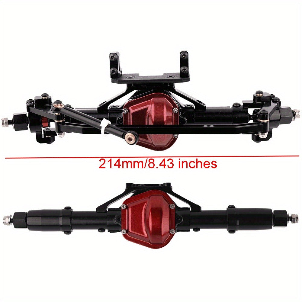 Metal Axle Upgrade Kit for 1/10 RC Crawlers, CNC Aluminum Front and Rear Straight Axles, SCX10 90046 90047