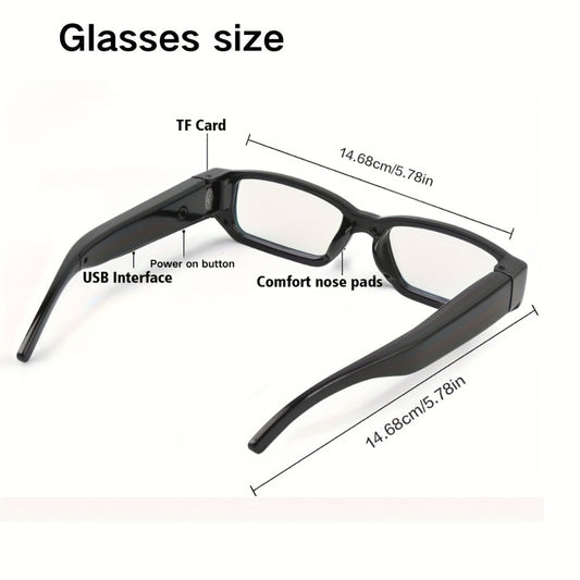 Camera Glasses with 1080p Video, 65° Lens & TF Card Storage Options