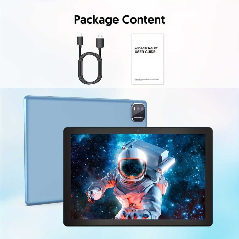 2-in-1 Android 15 Tablet 10 Inch Quad-Core 12GB RAM 64GB ROM 1TB Expandable 6000mAh Battery FHD IPS Display Dual Camera Optional Keyboard Mouse Case Stylus Three Configurations WiFi