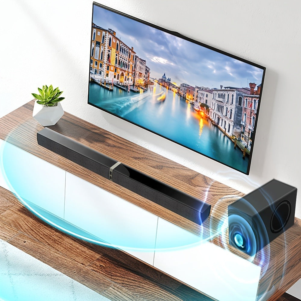 Soundbar with Subwoofer 2.1CH Home Theater Sound Bar for Smart TV, Deep Bass Wireless Bluetooth 5.0, ARC Optical AUX, Detachable Tower Speakers, Infrared Remote, for Movies Music Gaming