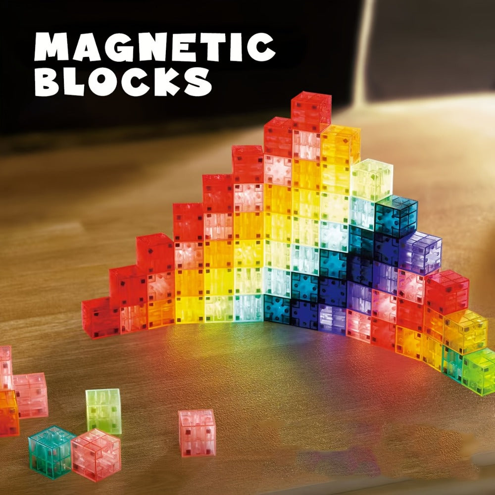 3D Magnetic Cube Building Set, 54 Pieces for Ages 3+