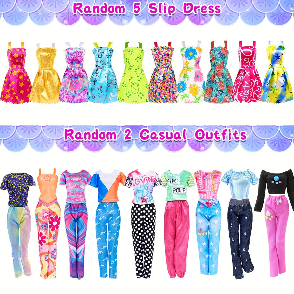 140-Piece Fashion Doll Wardrobe Set with 11.5-Inch Doll and Closet