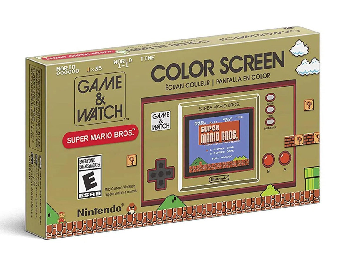 Game & Watch Super Mario Bros. Limited Edition Golden Handheld with Super Mario Bros., The Lost Levels & Ball – 2.36" Color Screen, 35 Clock Animations, Nintendo Retro Collectible