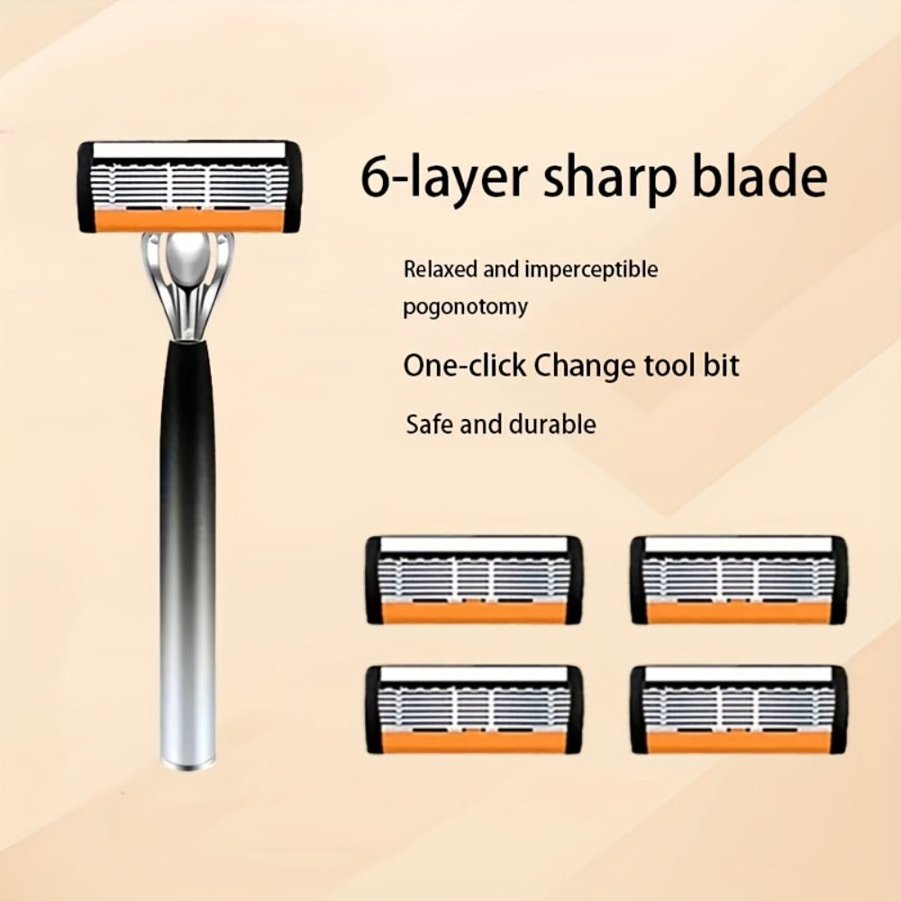Safety Razor Set for Men 2 Anti-Slip Handles & 24 Ultra-Sharp Replaceable Stainless Steel Blades – Smooth Painless Close Shave, Luxury Wet Shaving Kit, Grooming Gift for Men