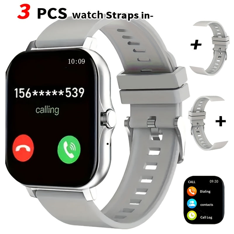 Email Display Smartwatch 1.83" Full Touch – Wireless Calling, Pedometer, Activity Tracker, Multi-Exercise Modes, Dual TPU Strap, USB Rechargeable – Unisex Fitness Watch Pink Silver Black Gold