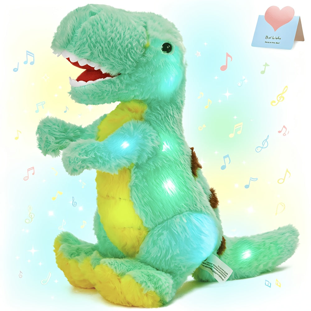 Light-Up T-Rex Stuffed Animal with Music or No-Music Options