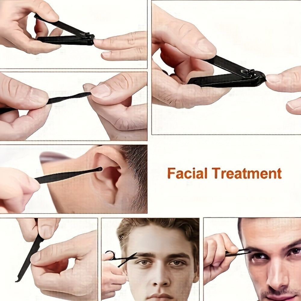 Stainless Steel Nail Clipper Set & Pedicure Kit 10 17 24 Piece – Manicure Tools with Nail File, Ear Scoop, Eyebrow Trimmer & Foot Sharpener, Travel Portable Grooming Kit for Women Men Family