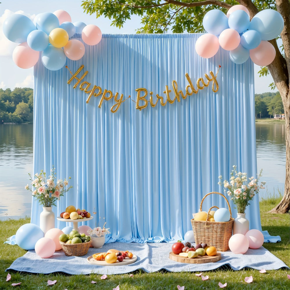 Photography Backdrop 4-Pack 5x10ft Polyester Spandex Background Cloth | Wrinkle-Resistant, Soft & Smooth with Pole Pockets | Wedding, Birthday, Banquet, Party & Event Decoration Curtains