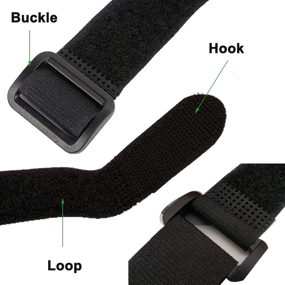 Reusable Cable Ties 50 Pack with Metal Buckles – Adjustable Fabric Wire Management Straps for Home Office Desk, USB HDMI Power Cords Organizer, Black 0.79"x7.87", Cord Bundler Tech Gift for Gamers