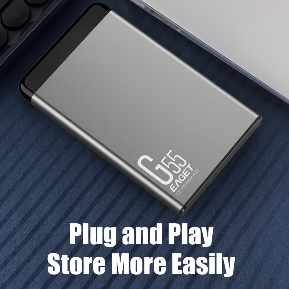 500GB Portable External Hard Drive USB 3.0 Metal Enclosure HDD High-Speed Mobile Backup Storage Plug & Play for PC Mac MacBook PS4 PS5 Xbox Smart TV – EAGET G55 Compact Durable Design