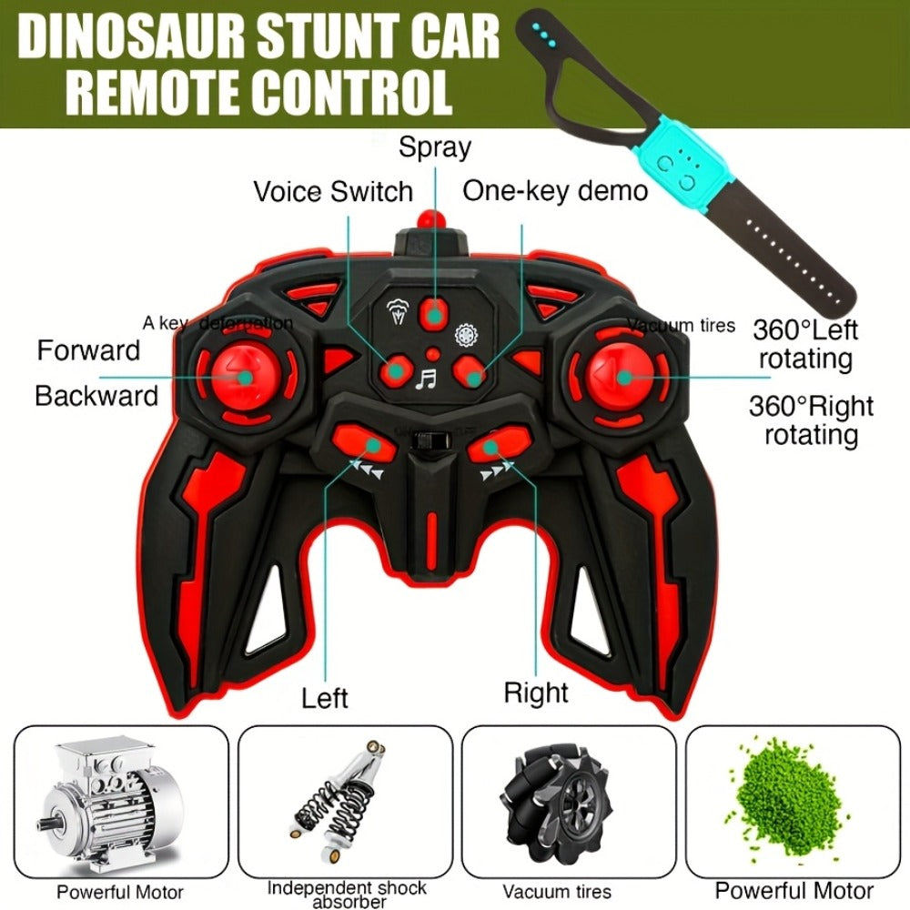 Dinosaur 4WD RC Monster Truck with LED Lights and Music