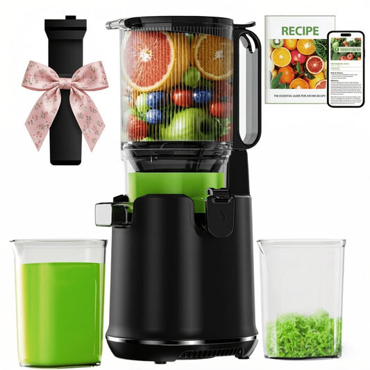 Cold Press Slow Juicer with Safety Lock and One-Click Cleaning