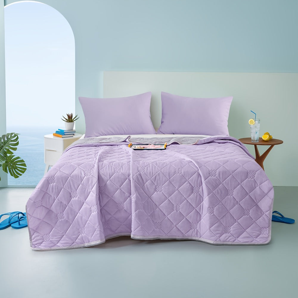 Ultrasonic Embossed Cooling Blanket – 100% Polyester Summer Throw, Breathable Lightweight for Hot Sleepers, Machine Washable, 6 Colors