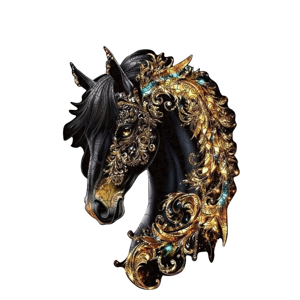 Horse-Shaped Jigsaw Puzzle in Mixed Colors, Three Size Options