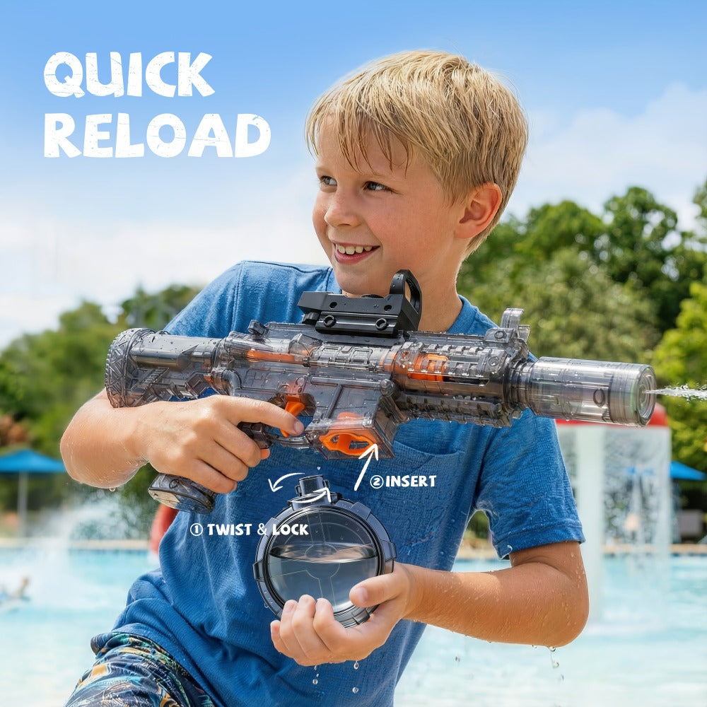 Kids Sound & Light Electric Water Gun Ages 3-8 – Auto Squirt Blaster with Large Tank & LED Effects, Summer Outdoor Pool Beach Backyard Party Toy, Birthday Gift for Boys & Girls, 1pc or 2-Pack