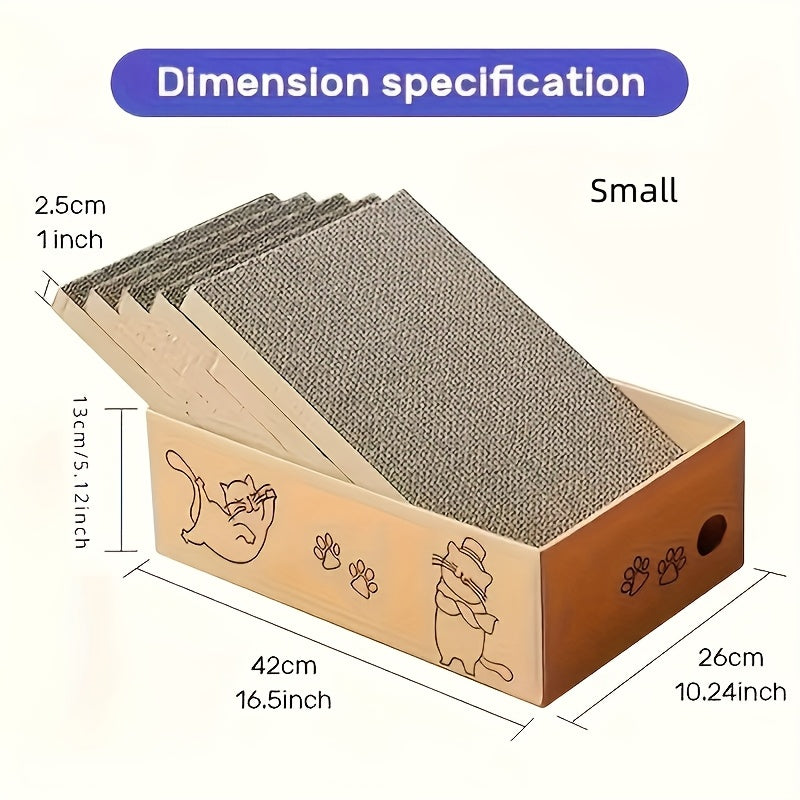 Cat Scratching Board & Bed Combo – 5-Layer Large Corrugated Cardboard Scratcher with Premium Texture, Replaceable Design for Indoor Cats & Kittens, Standard & Extra Large, Set of 5
