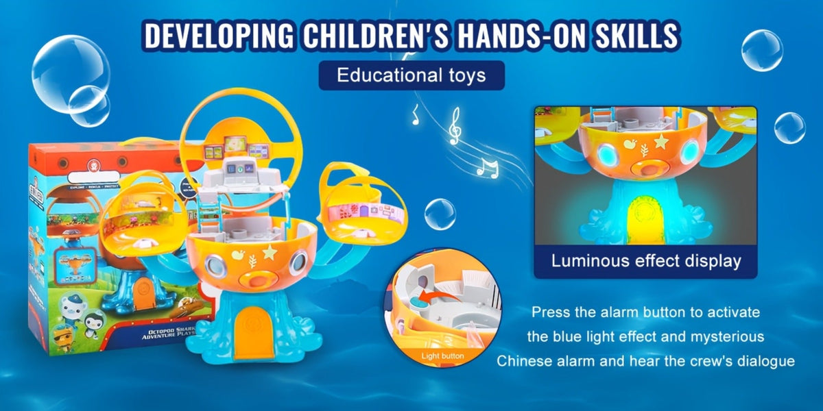 Octonauts Octopod Castle Adventure Playset – 8 Action Figures Glow Stickers Light Sound Effects, Interactive Ocean Toy Gift for Boys Girls Kids Ages 3+ Birthday Christmas