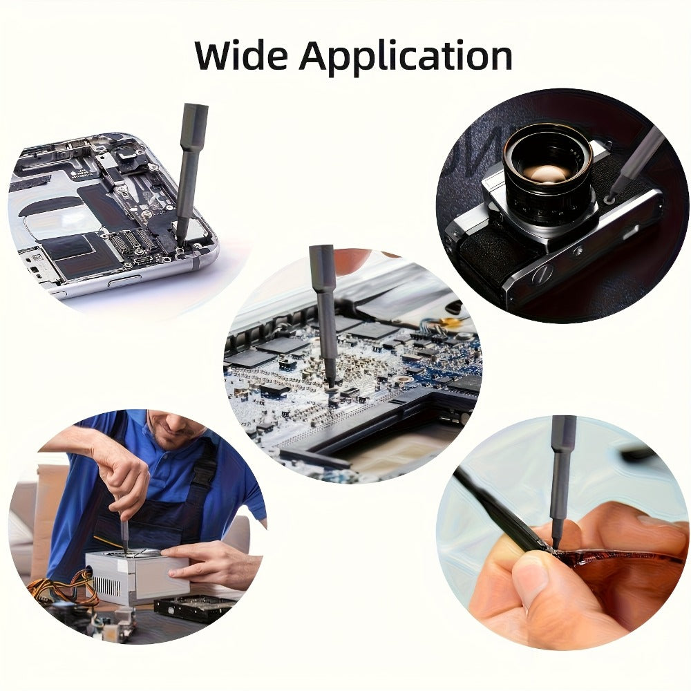 Precision Screwdriver Set 25PCS – Flat Head & Phillips Bits | Ergonomic Grip | All-in-One Kit for Electronics, Smartphones, Watches, Glasses & Jewelry Repair | Compact & Portable | Black