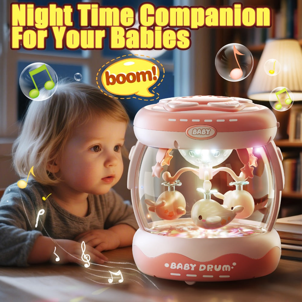 Baby Rotating Projector Music Toy 3 Months+ – Interactive Animal Sounds & Lights, Multi-Functional Sensory Learning Toy for Infants, Party Music & Motor Skills Development Gift for Boys & Girls