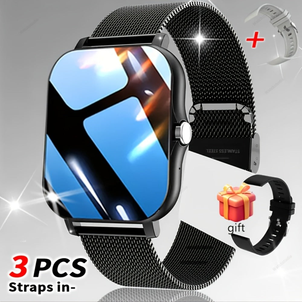 Navigation Smartwatch 1.83" Bluetooth 5.0 – Wireless Calling, Email Display, Location Navigation, Remote Camera, Music Player, Fitness Tracker – Unisex Gift Watch Black Pink Silver Gold