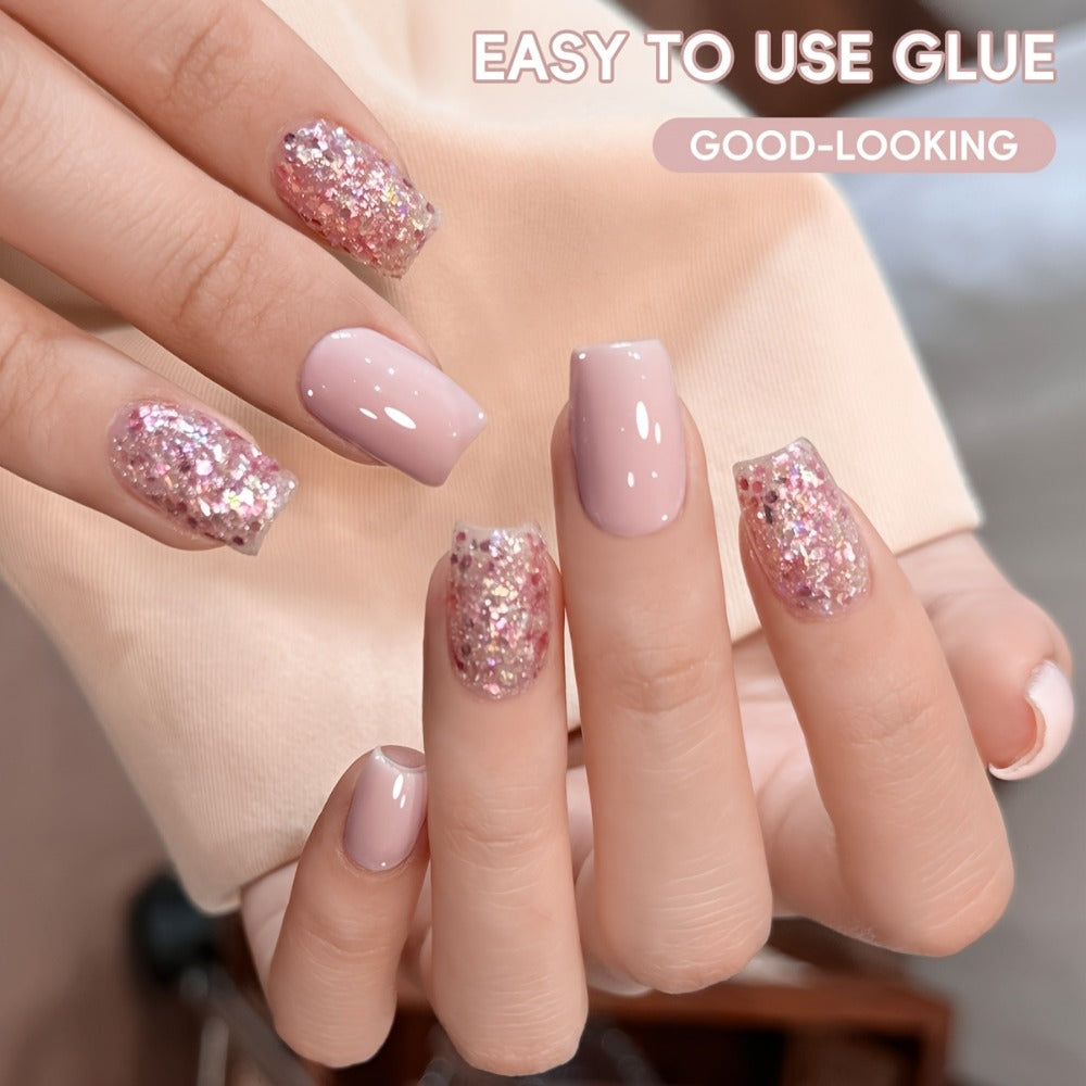 Holographic Glitter Gel Nail Polish Set 2pcs Magnetic Cat Eye UV LED - Sequin Candy Shimmer Long Lasting Chip Resistant Nail Art Kit for Salon & Home DIY Women 0.51oz Each Photo Frame Bottle