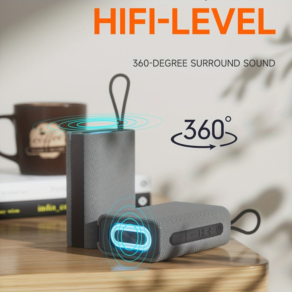 Portable Bluetooth Speaker Stereo Surround Sound USB-C Rechargeable Compact Wireless Speaker for PC Smartphone Tablet Outdoor Gym Travel Button Controls