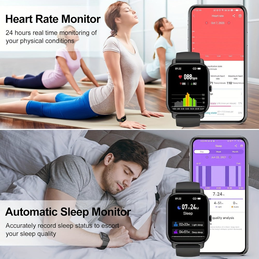 112 Sport Modes Smartwatch 1.91 Inch Large Screen Wireless Calling Calorie Sleep Monitor Heart Rate Blood Oxygen Watch Dial Notifications Multifunctional Fitness Tracker Android iPhone Men Women Holiday Gift Pink Black Blue Purple