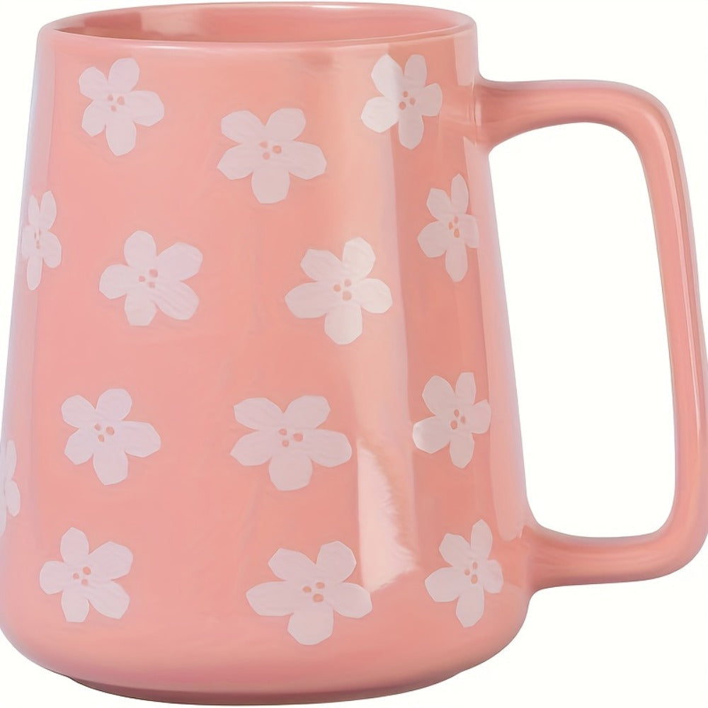 Large Ceramic Coffee Mug 24oz with Big Handle – Microwave & Dishwasher Safe Extra Large Tea Cup | Colorful Conical Mug for Office Home Travel Gift in Green Pink Violet Blue