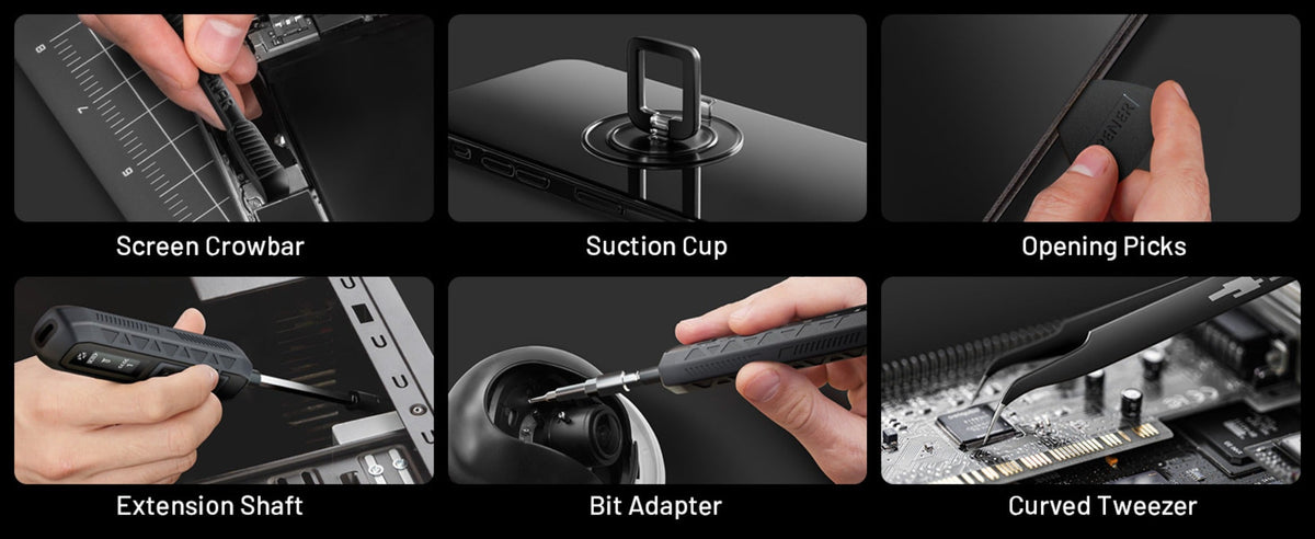 180-in-1 Electric Screwdriver Set with 160 Magnetic Bits, 3 Torque Settings Cordless Repair Kit for iPhone MacBook Laptop Camera Watch Tablet Game Console