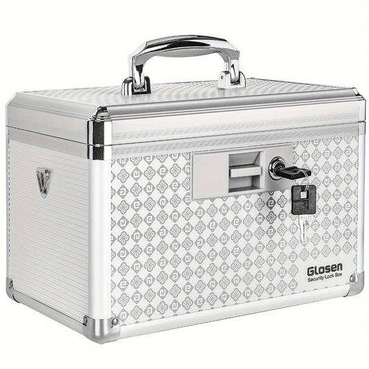 Locking Medicine Storage Box, Aluminum Alloy with Key Lock and Handle, Small or Medium