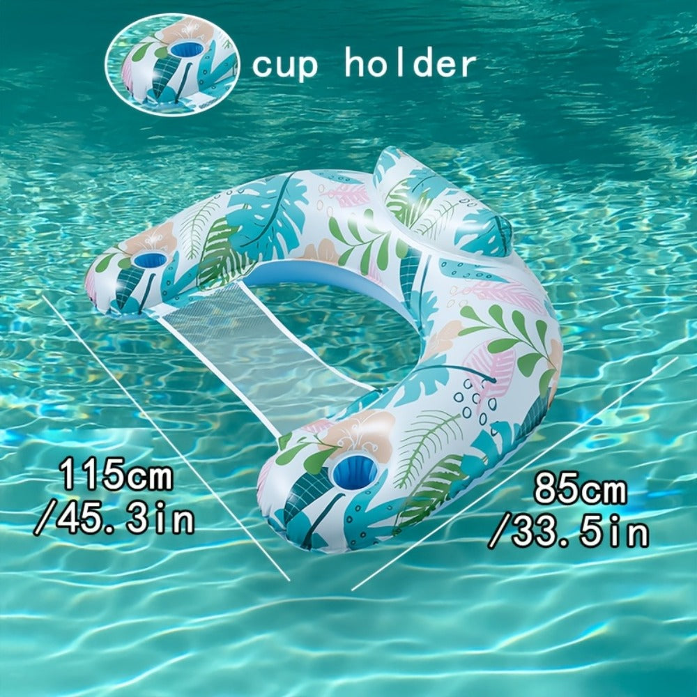 Pool Noodle Sling Chair 3-Pack for Adults – Striped Inflatable Floating Lounger Chair for Swimming Pool Lake Beach River, Ergonomic Water Hammock Seat for Group Pool Party Summer Fun