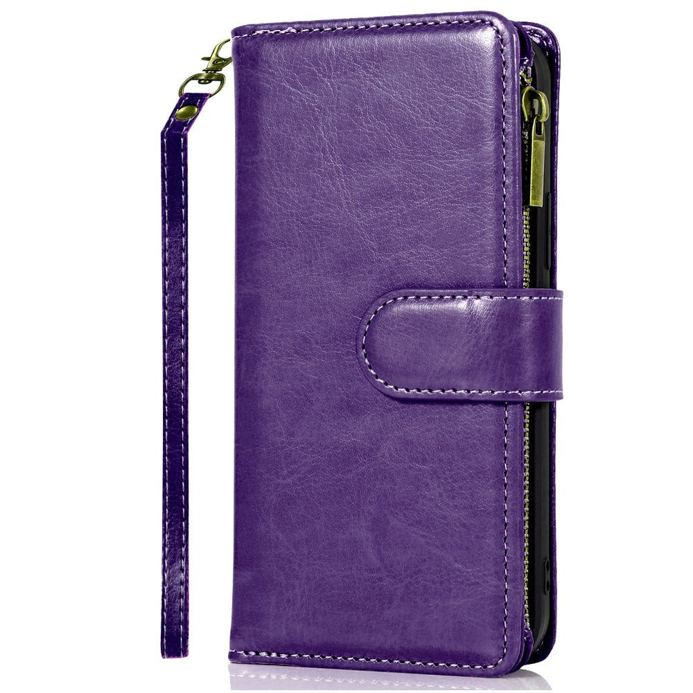 Wallet Case for Samsung Galaxy S25 FE – Luxury Leather Zipper Card Holder ID Window Money Pocket Folio Flip Cover, Slim Protective Phone Case with Card Slots for Galaxy S25 FE Women Men