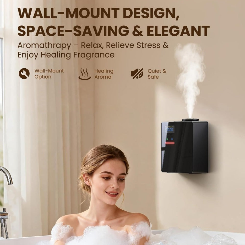 Waterless Cold Air Scent Diffuser with App Control & Programmable Timer – Heatless Essential Oil Diffuser, Covers Up to 2500 Sq Ft, Smart Fragrance Machine for Home, Office & Hotel