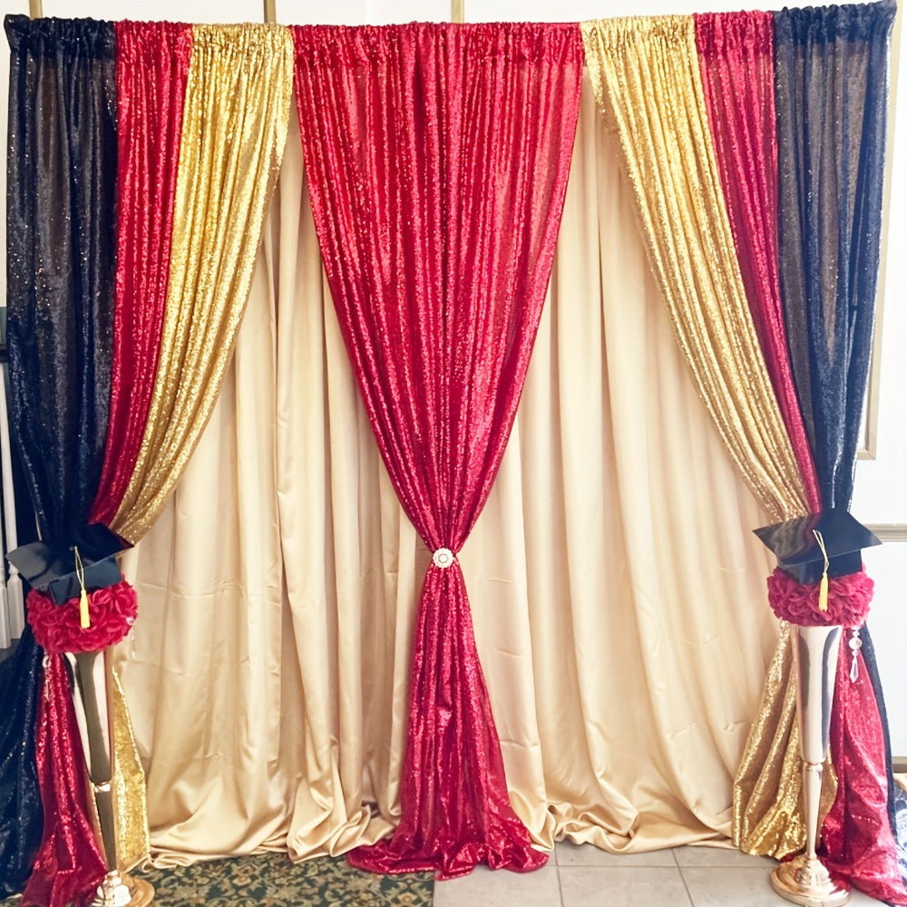 Sequin Backdrop Curtains 2FTx8FT Glitter Photography Background Panels for Party Wedding Birthday Stage Decoration Gold Yellow Shimmer Curtain Set 4 6 10 Panels Available