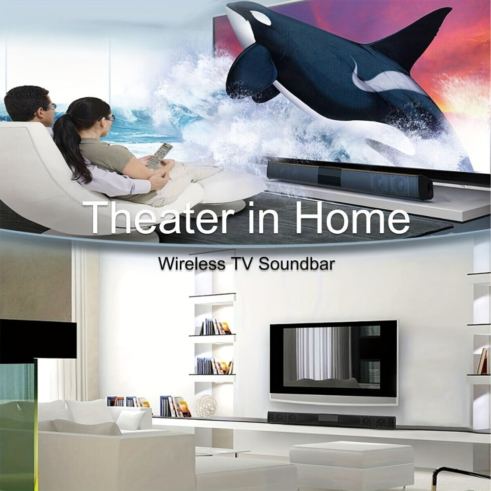 5.1 Surround Sound Soundbar for Smart TV – 21.7" Wireless Bluetooth 5.0 Home Theater Speaker System, 4 Speakers, Subwoofer, Remote Control, 6 EQ Modes, Works with PC, Projector, Laptop, DVD Player