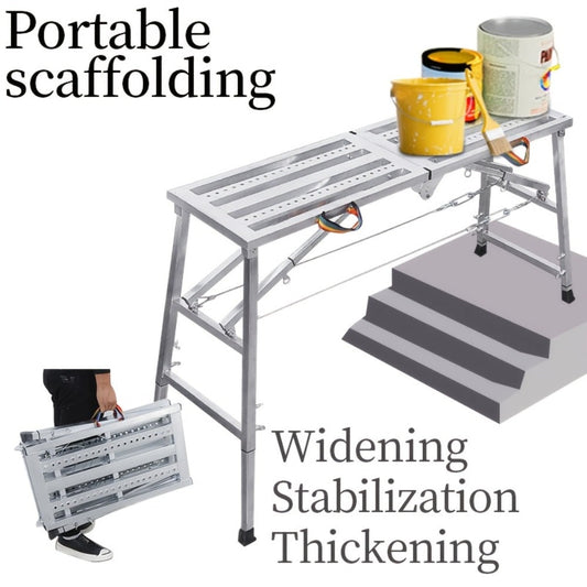 Folding Steel Work Platform, Adjustable Height with Five Length Options