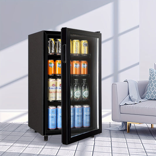 Beverage Refrigerator with Glass Door, LED Lighting & Shelves, 2.0/3.5/4.0 Cu Ft