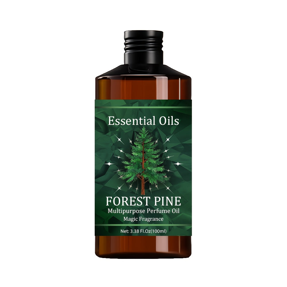 Forest Pine Essential Oil with Glycerin & Jojoba 100ml 3.38oz – 100% Pure Natural Therapeutic Grade for Skin Care, Hair Growth, Nail Strengthening, Body Massage & Aromatherapy, Wellness Gift for Women Men
