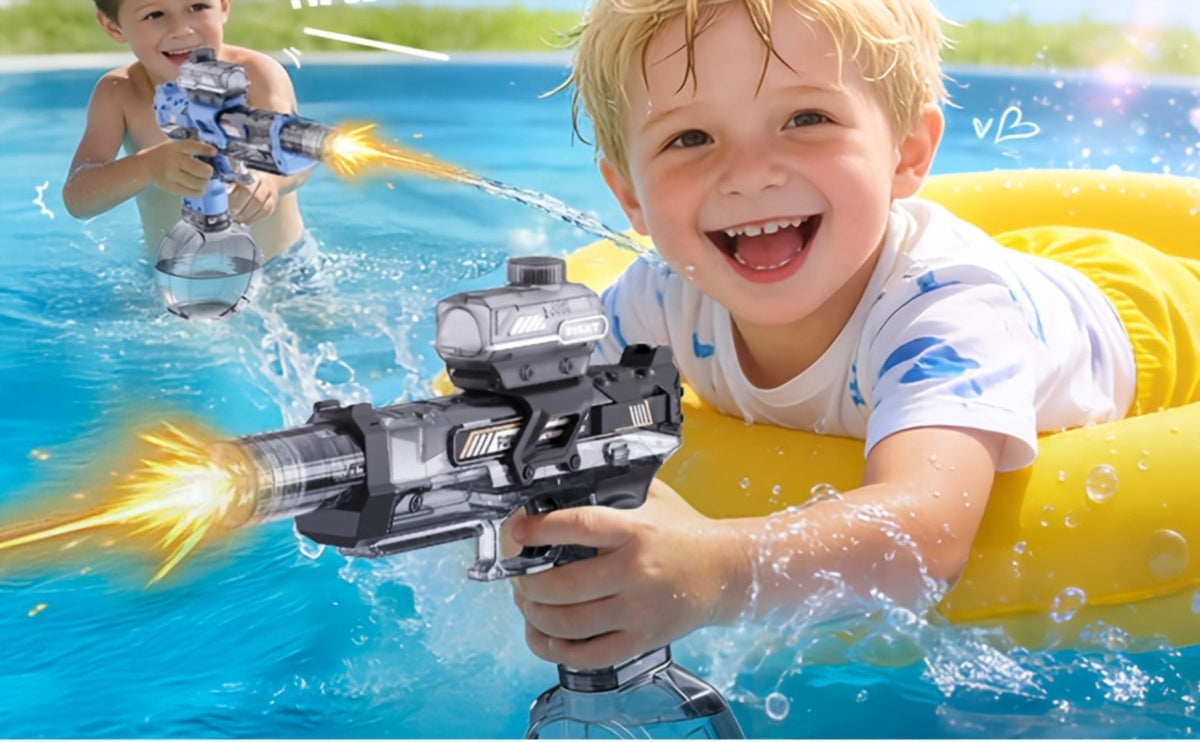 Kids Sound & Light Electric Water Gun Ages 3-8 – Auto Squirt Blaster with Large Tank & LED Effects, Summer Outdoor Pool Beach Backyard Party Toy, Birthday Gift for Boys & Girls, 1pc or 2-Pack