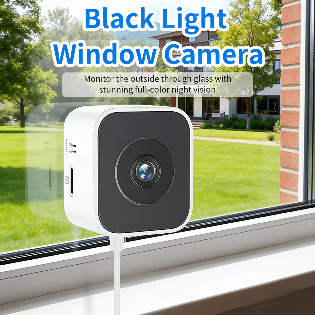 6MP Window Security Camera with AI Human Detection, 911 Emergency Alerts & Full-Color Night Vision – Dual Band 2.4GHz/5GHz WiFi, Smart Indoor Surveillance, Easy Install, 1/2 Pack